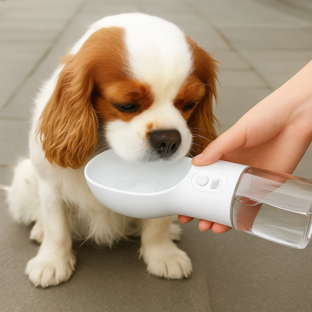 Gourde de voyage avec bol intégré pour chien – Hydratation pratique en extérieur