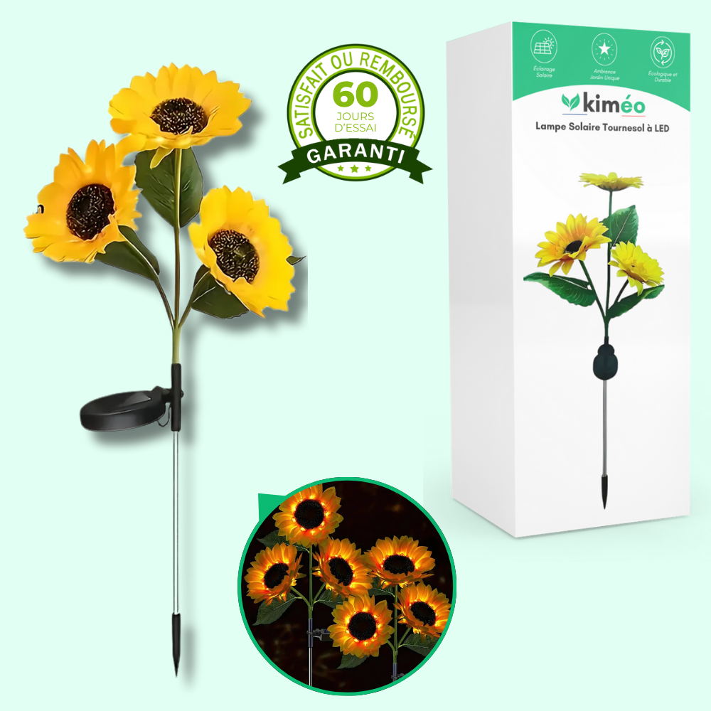 Lampe Solaire Tournesol à LED - Éclairez Votre Jardin avec Charme
