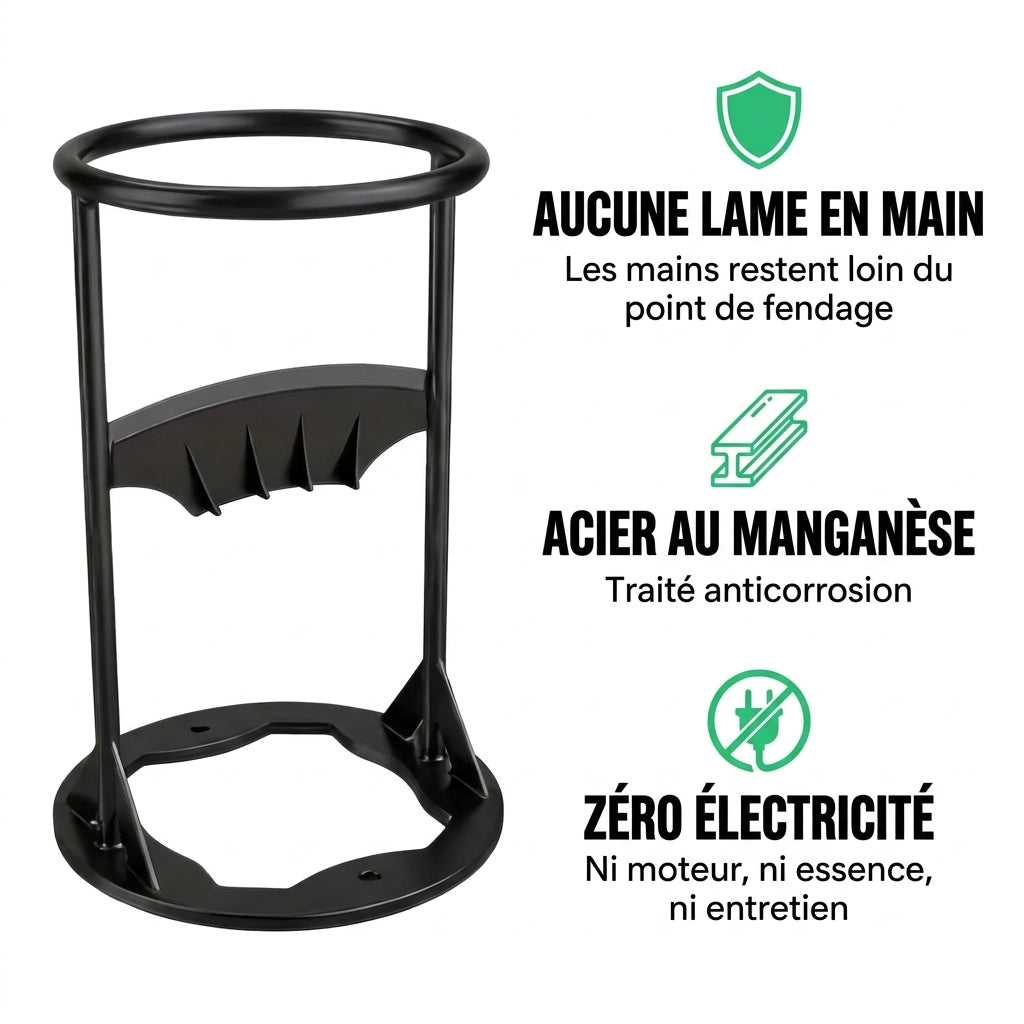 Fendeuse à bûches manuelle en acier au manganèse – Fendeur de bois robuste et sécuritaire pour chauffage