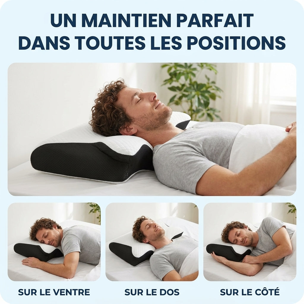 Sleep'Zen | Oreiller cervical réglable ergonomique | Confort & Soulagement du cou