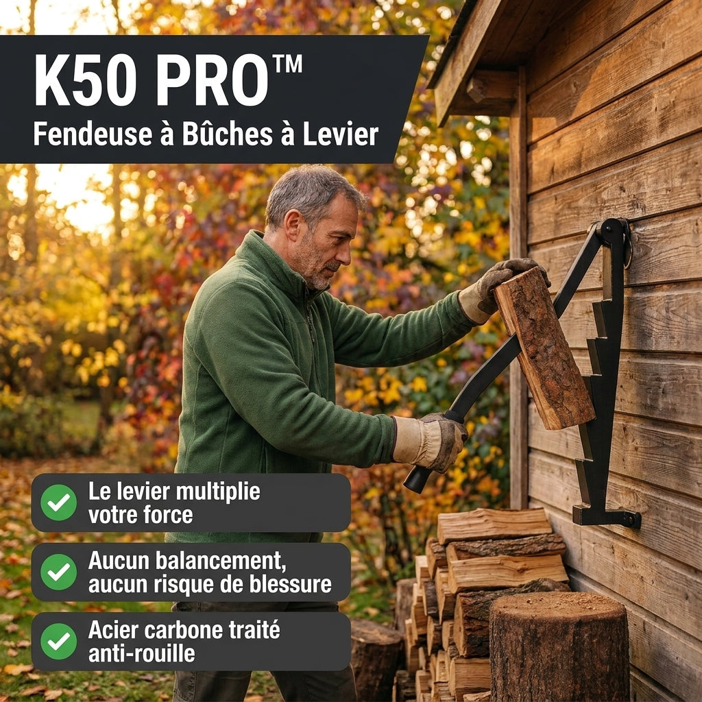 K50 PRO — fendeur de bûches à levier,