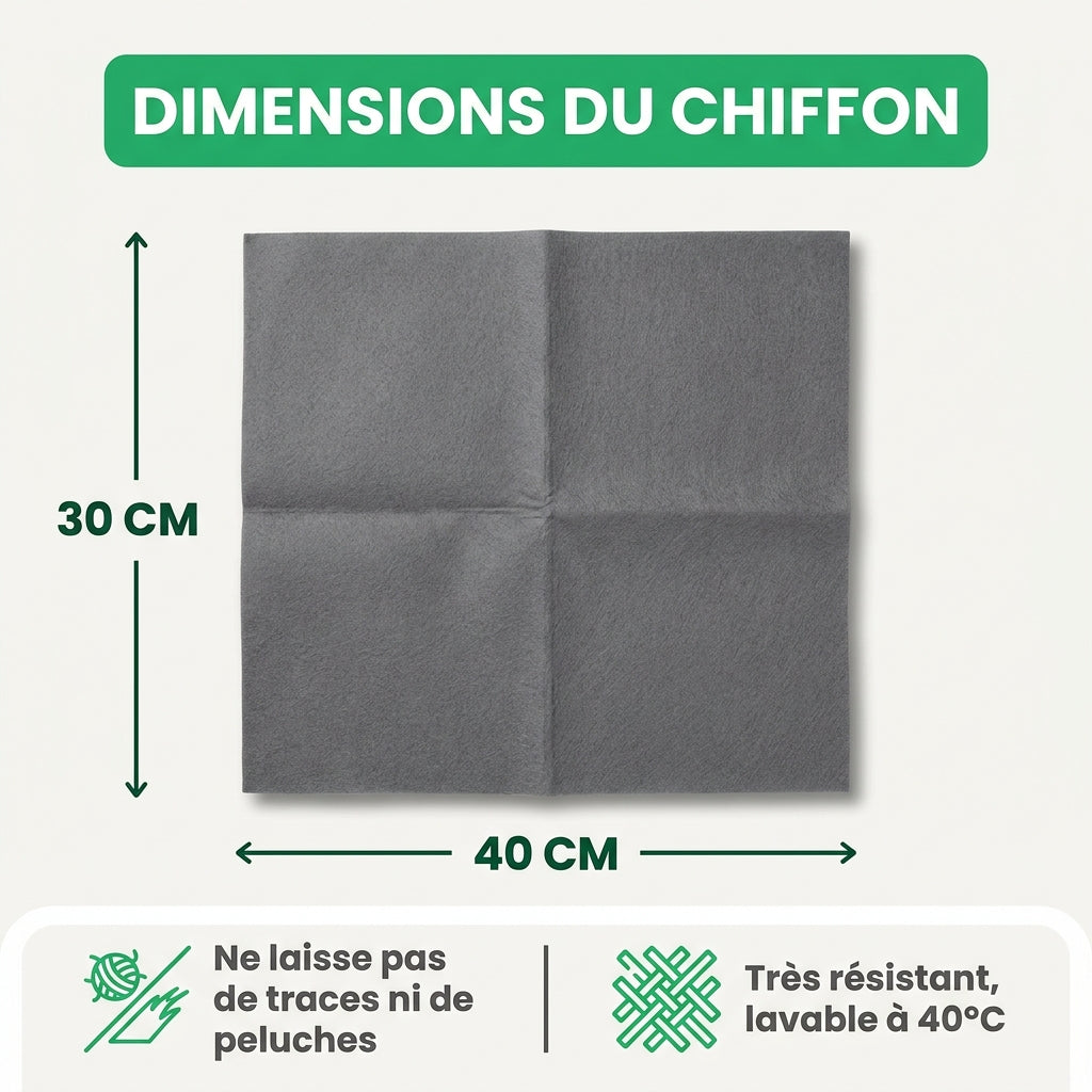 MagicClean | Chiffon microfibre ultra-absorbant | Anti-traces et anti-calcaire