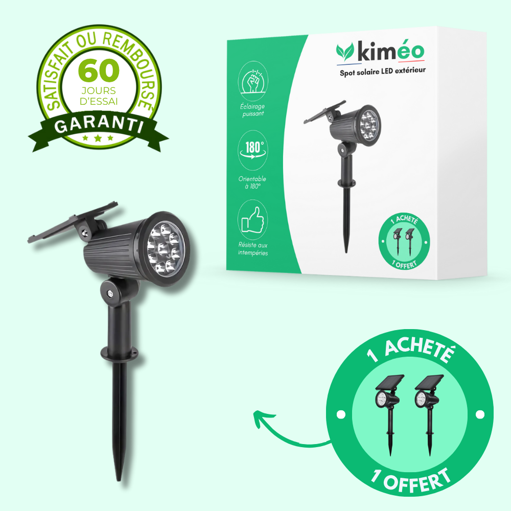 Spot solaire LED extérieur orientable et étanche