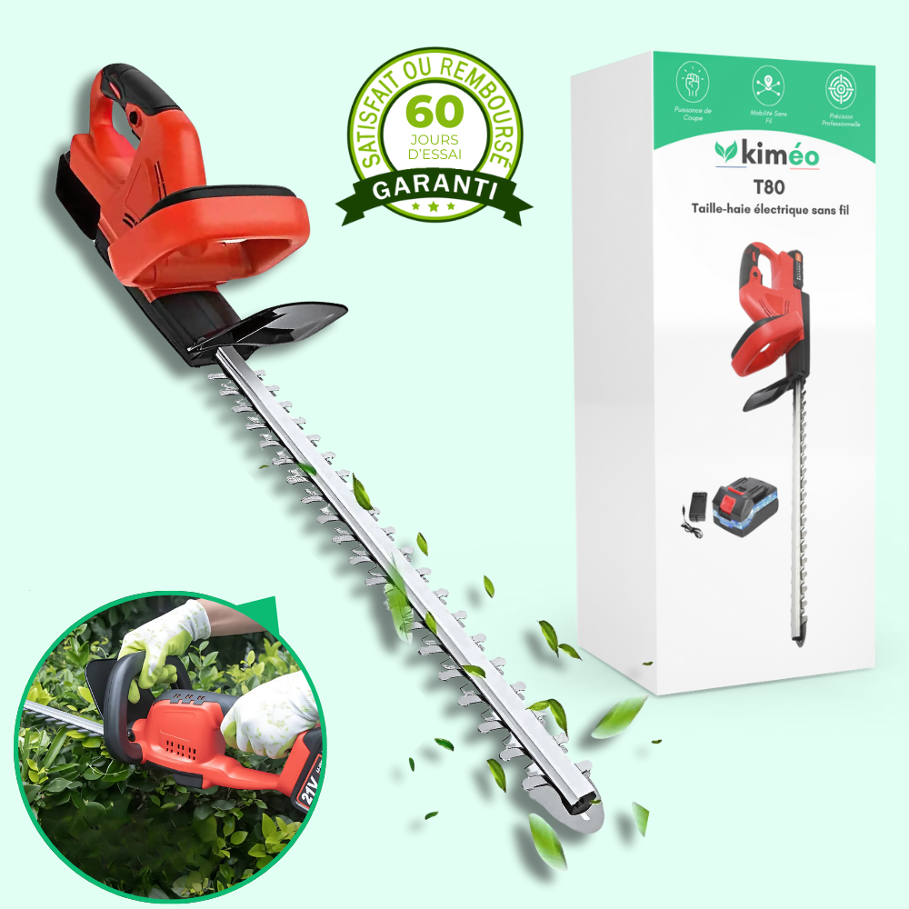 T80 Taille-Haie Sans Fil Ultra-Puissant – Découpes Précises pour Jardin et Taille de Haies