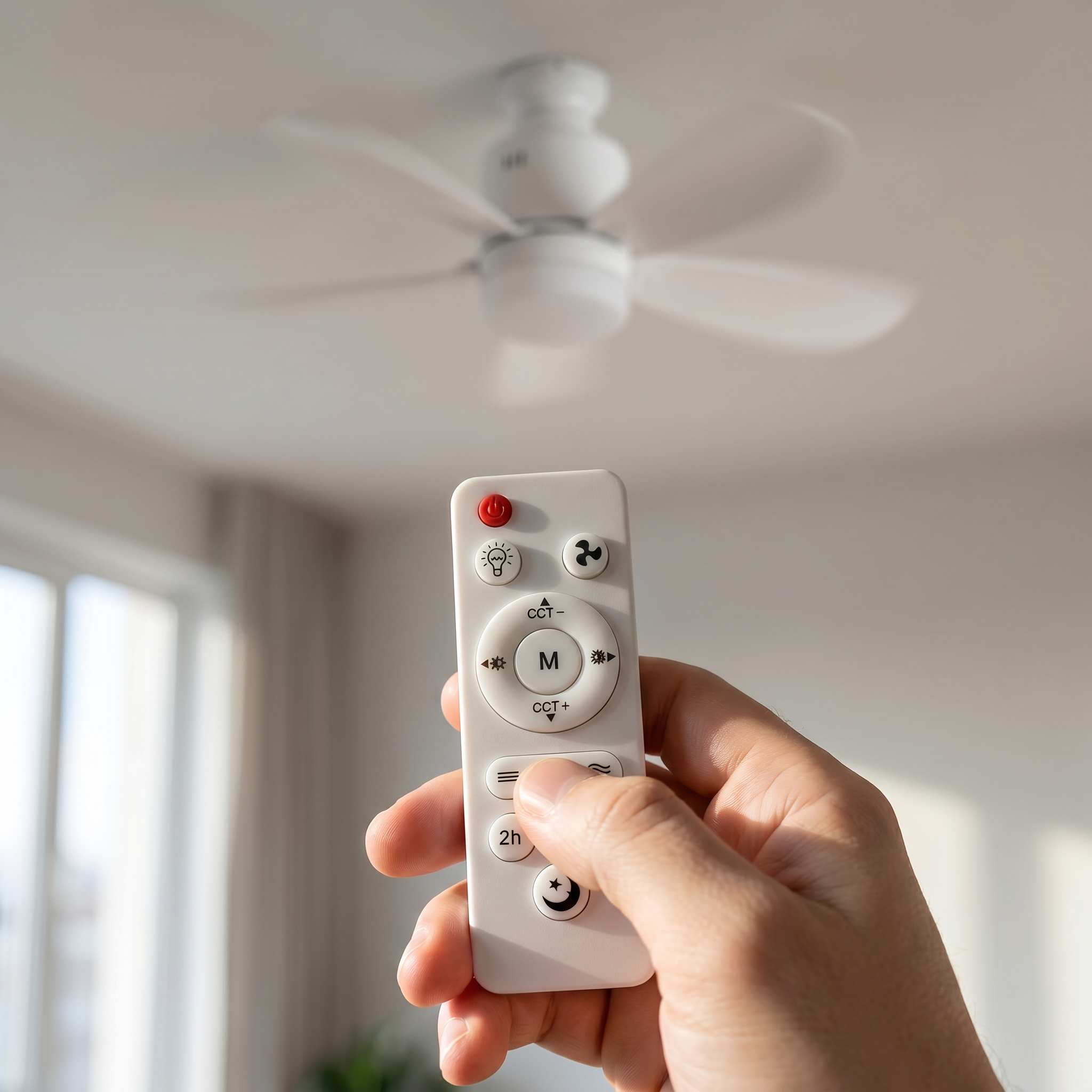 Ventilateur de Plafond avec LED Silencieux & Connecté | Ventilateur Plafonnier 5 Pales avec Télécommande