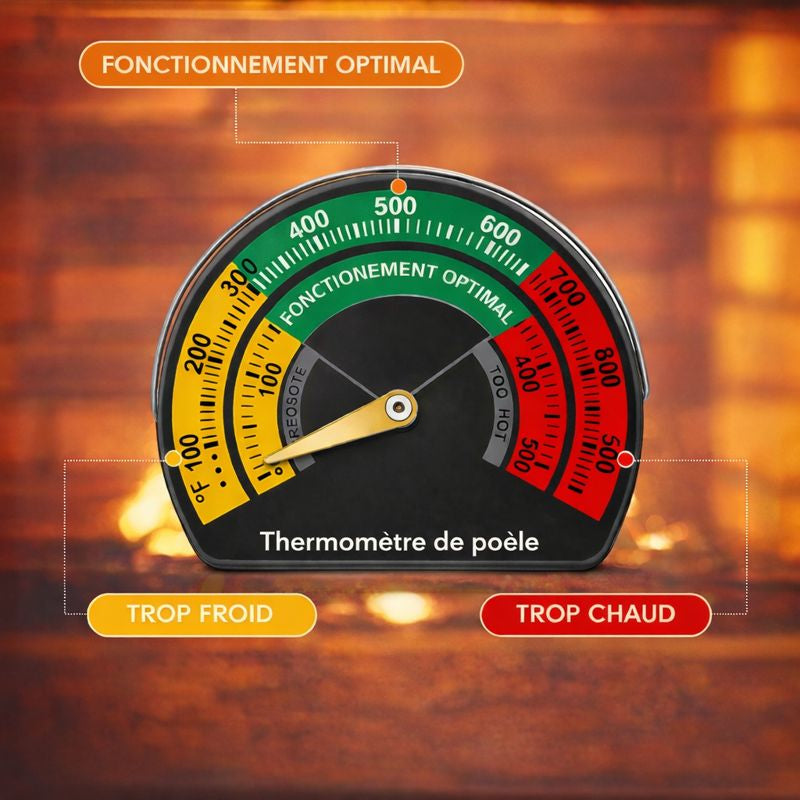 Thermomètre magnétique pour poêle à bois