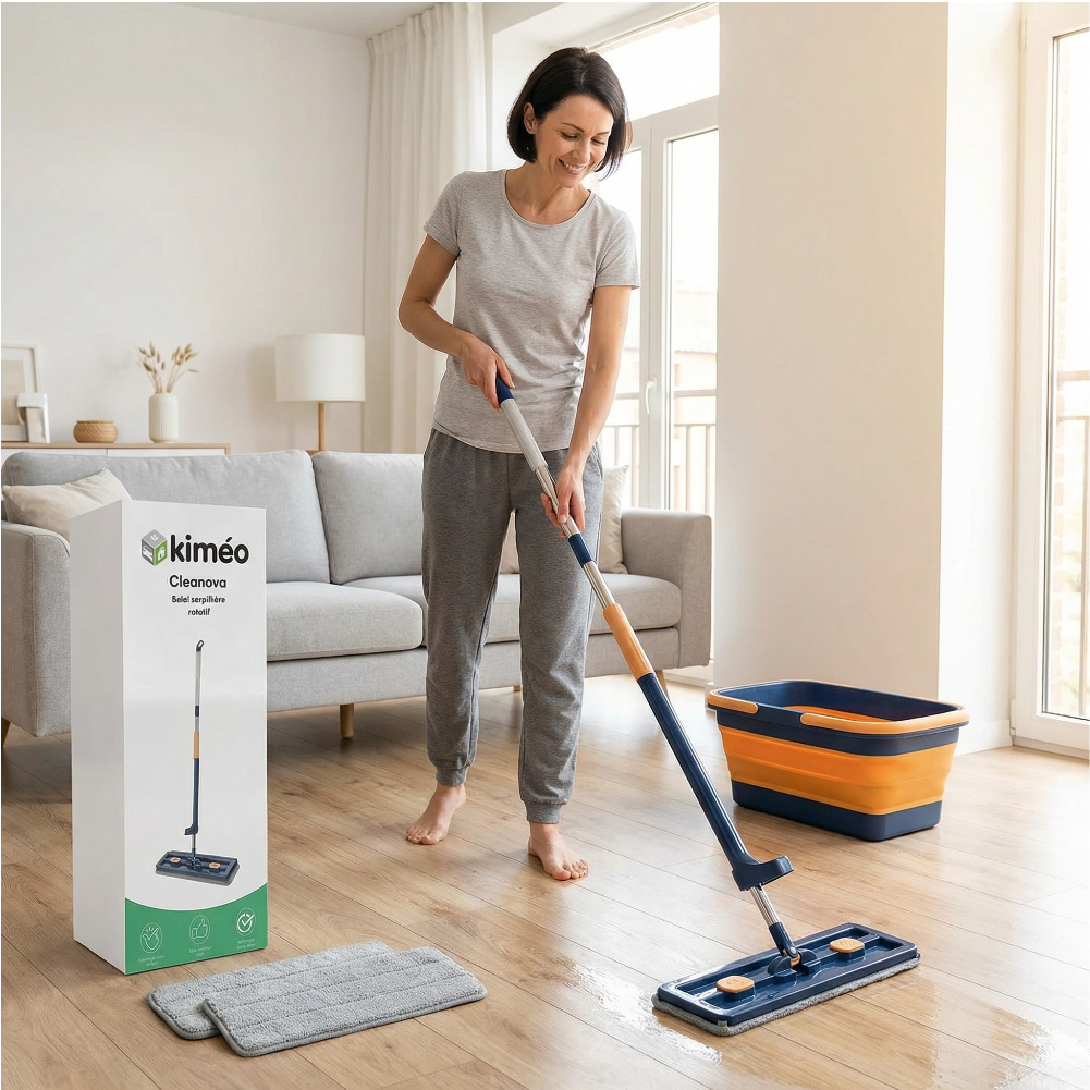 Clean360 | Balai serpillière rotatif avec technologie essorage intégré