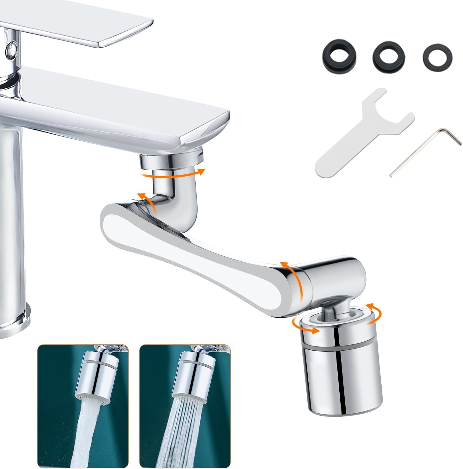 Aquaflex - Extension Robinet 1440° Pivotant - Economiseur d'eau intégré