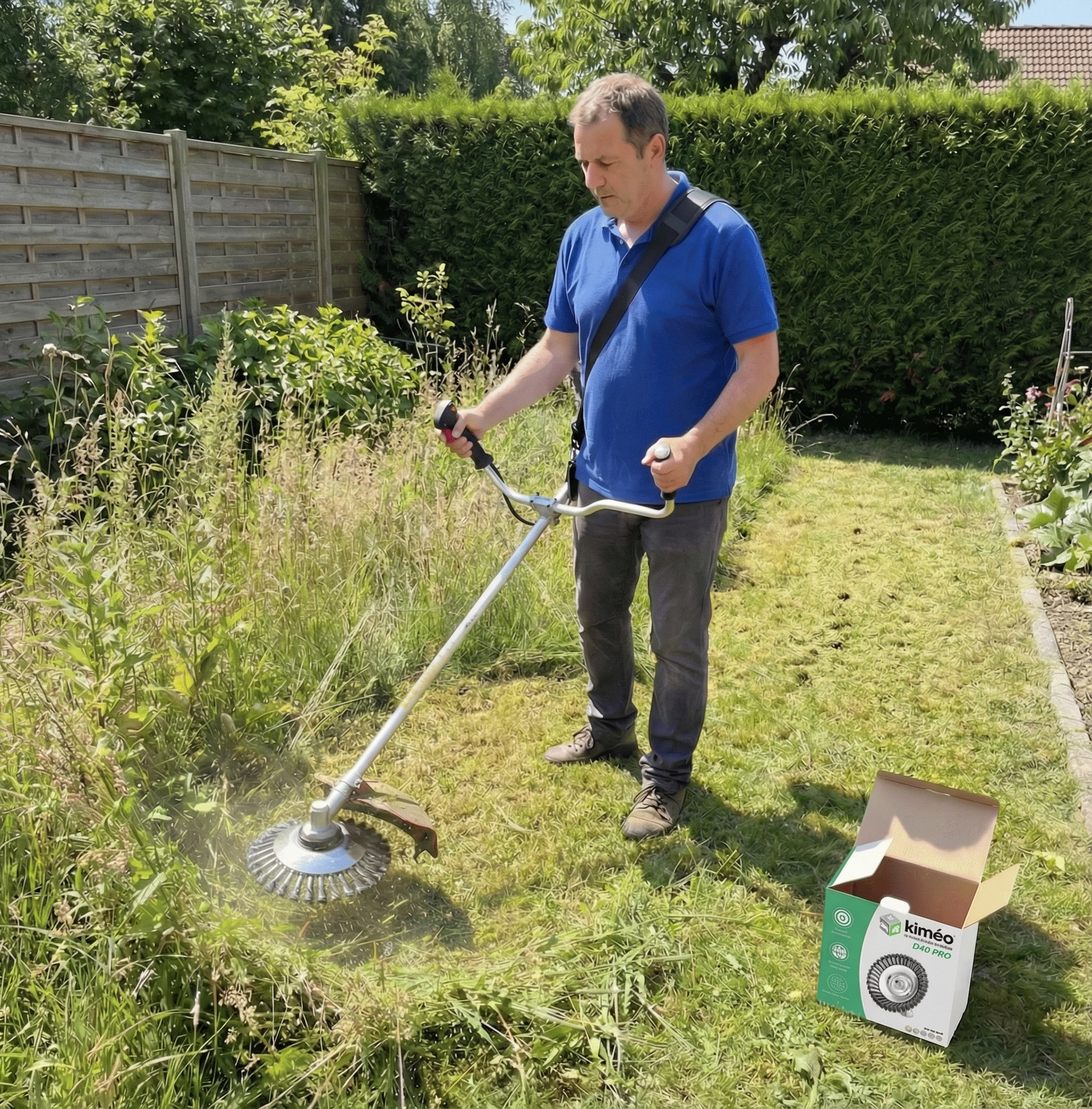 D40 PRO | Brosse Débroussailleuse en Acier | Idéale pour une Finition Impeccable et Entretien Précis