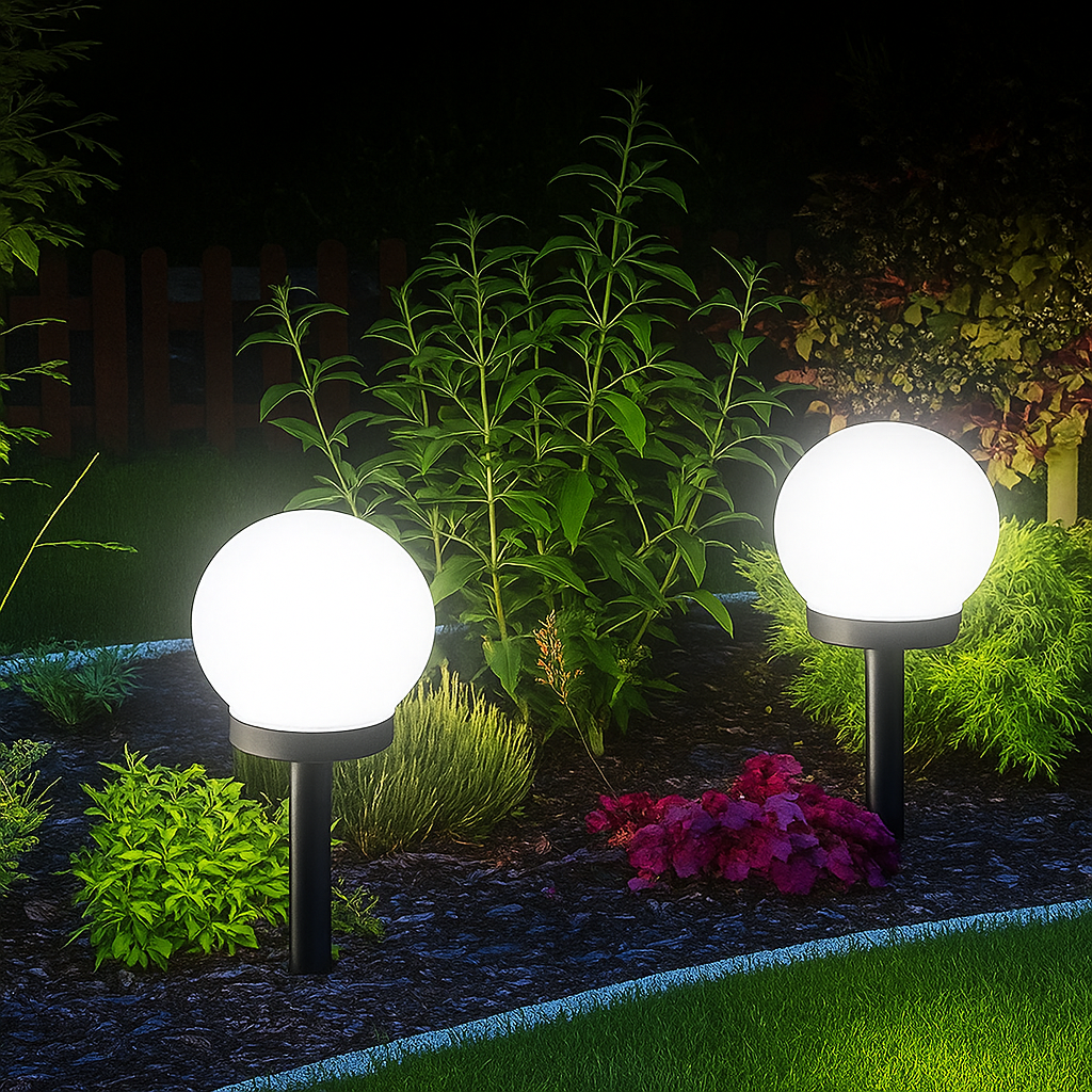 LunaGlow – Lampes solaires en forme de lune blanche (lot de 3)