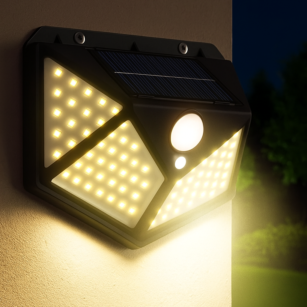 Lampe murale solaire à détection de mouvement