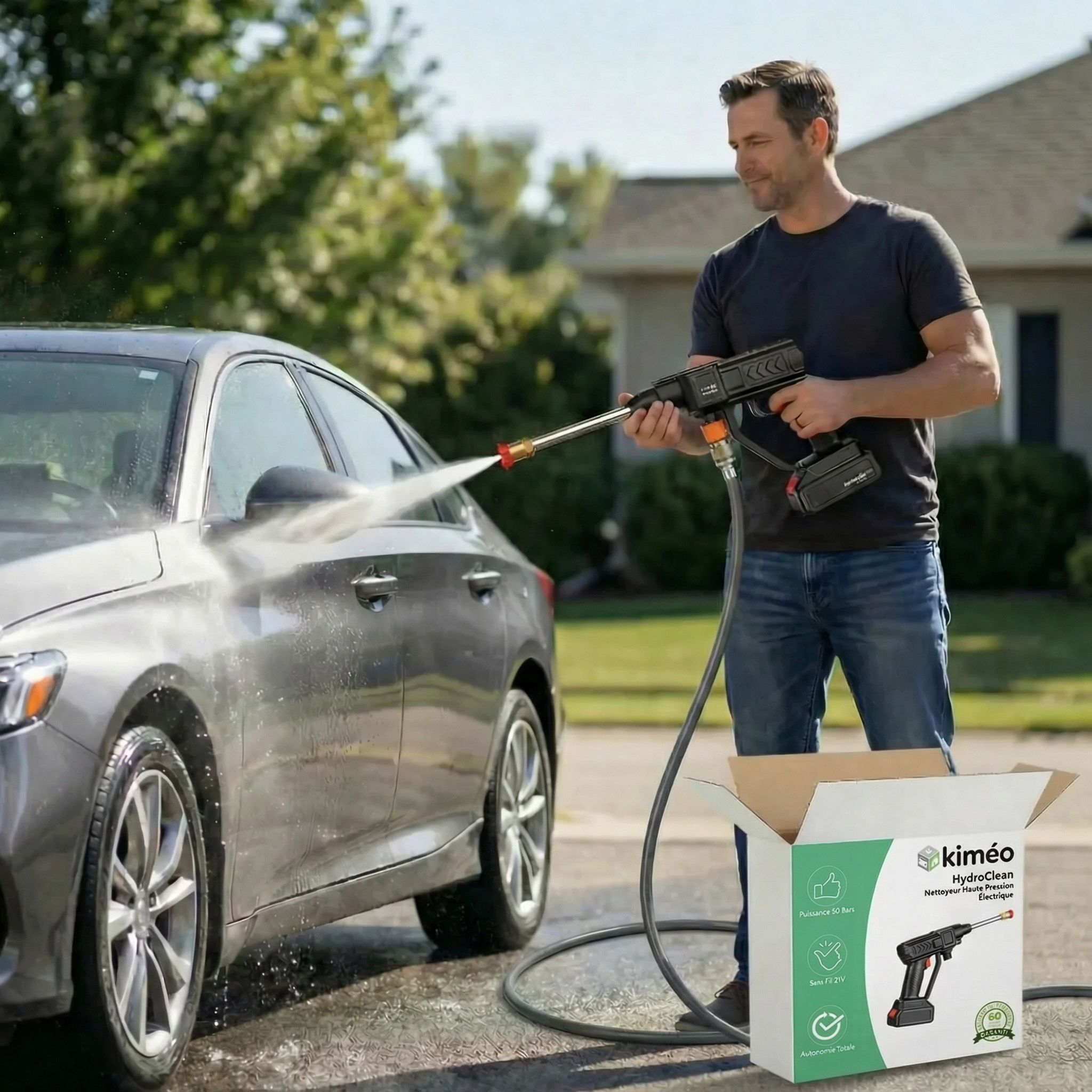 CarJet™ PRO | Nettoyeur Haute Pression Électrique 21V Sans Fil | 50 Bars Portable avec Batterie
