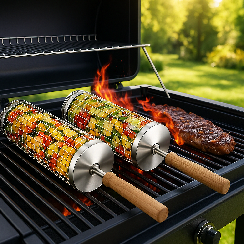 GrillMaster – Paniers inox pour cuisson au barbecue