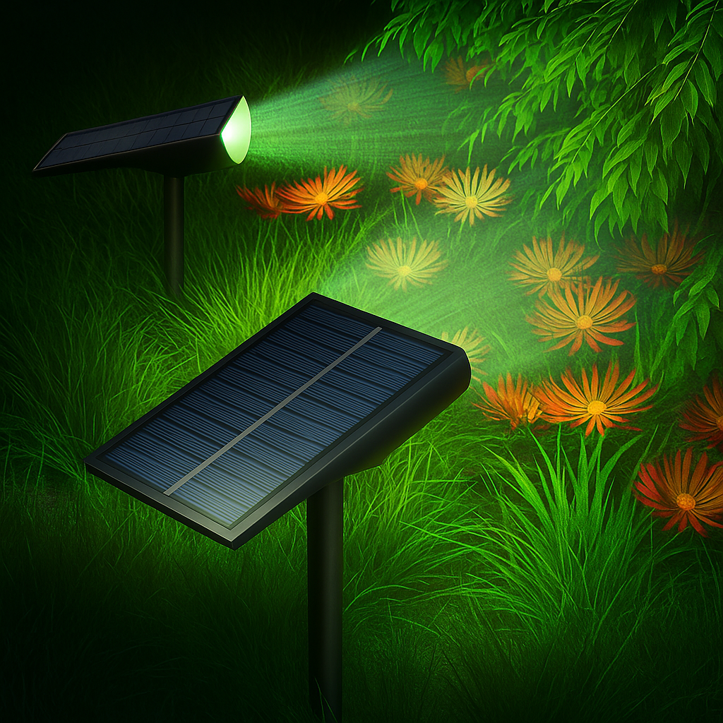 Lot de 4 projecteurs solaires sur piquet pour jardin