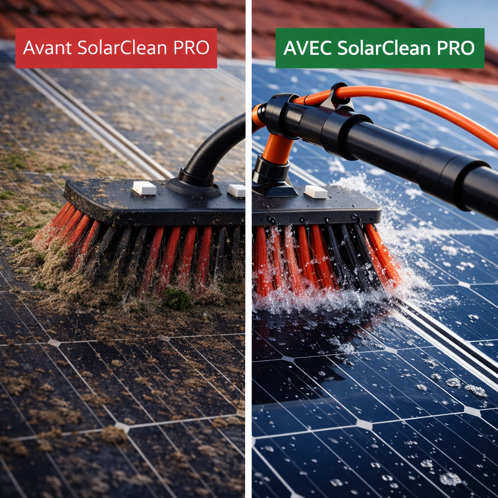 Kit Brosses Télescopiques Nettoyage Fenêtres Et Panneaux Solaires - Jusqu'à 9m - Idéal Toit Et Véranda