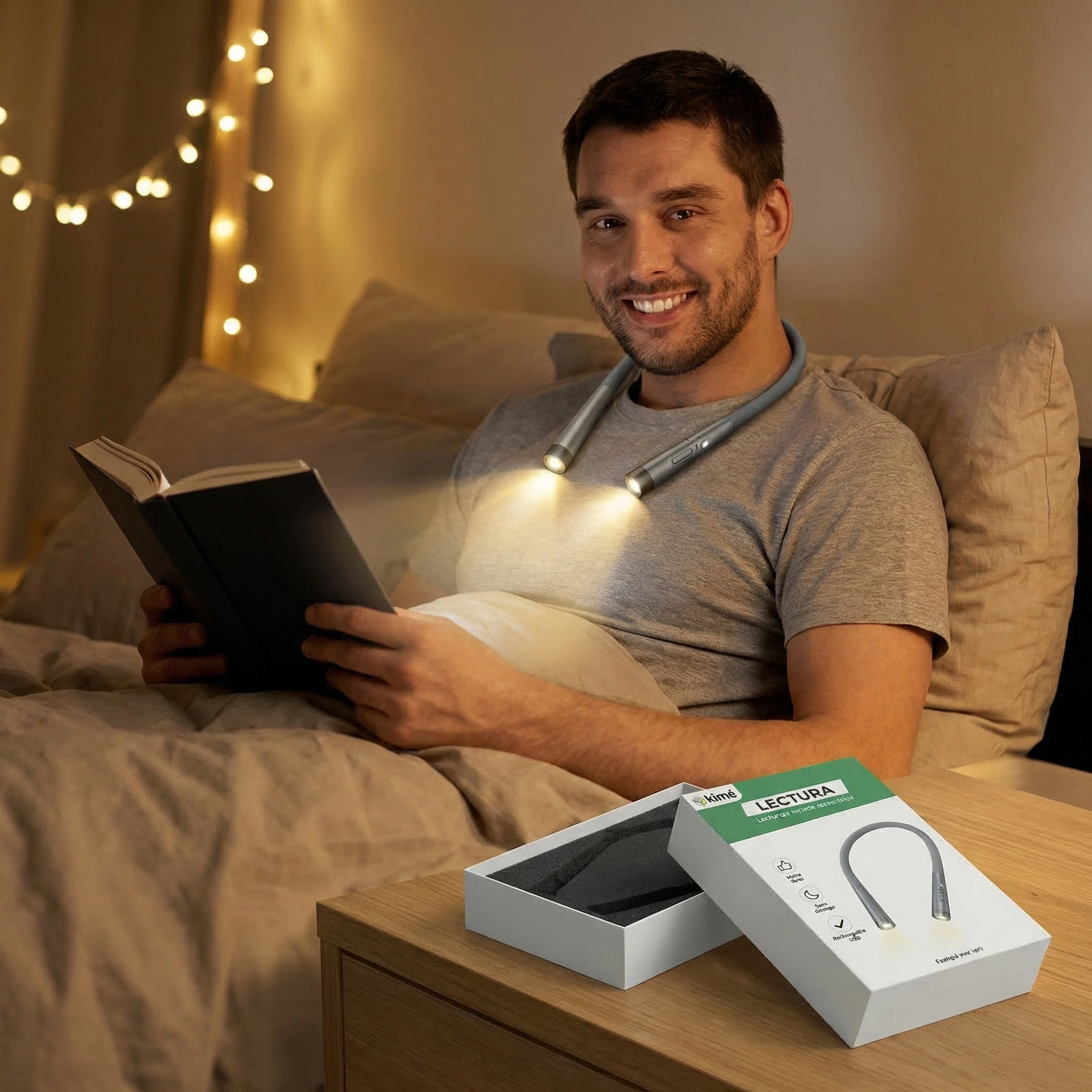 Lectura | Lampe de lecture cou rechargeable LED réglable mains libres